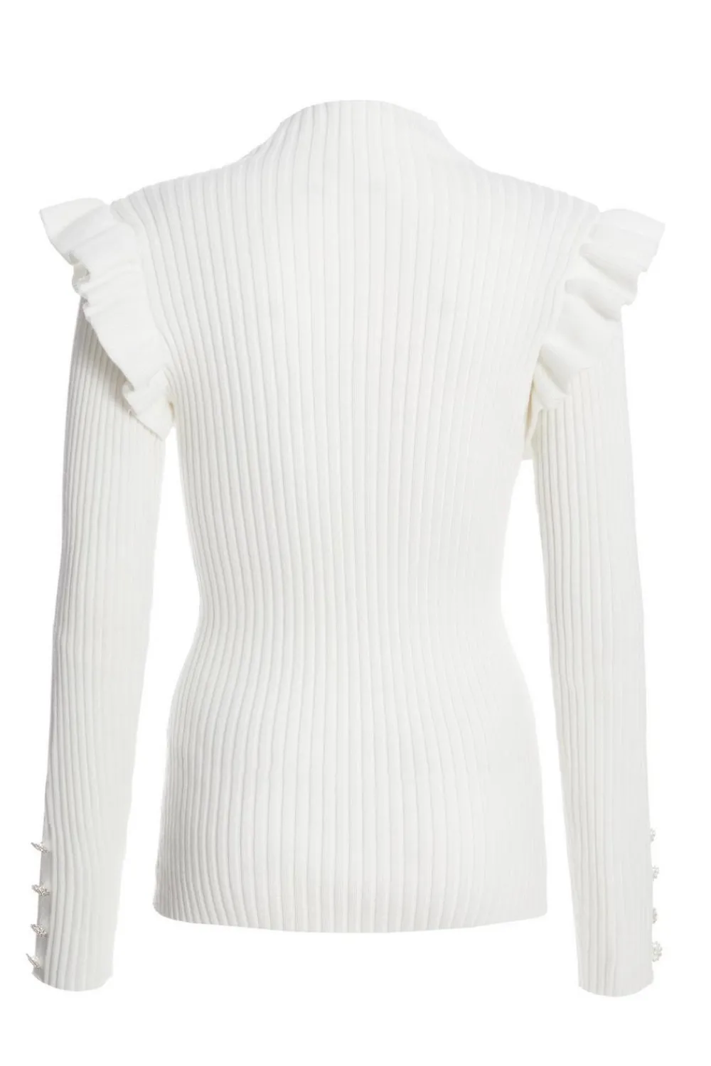Quiz Knitwear|Jumpers>Cream Knit Frill Jumper