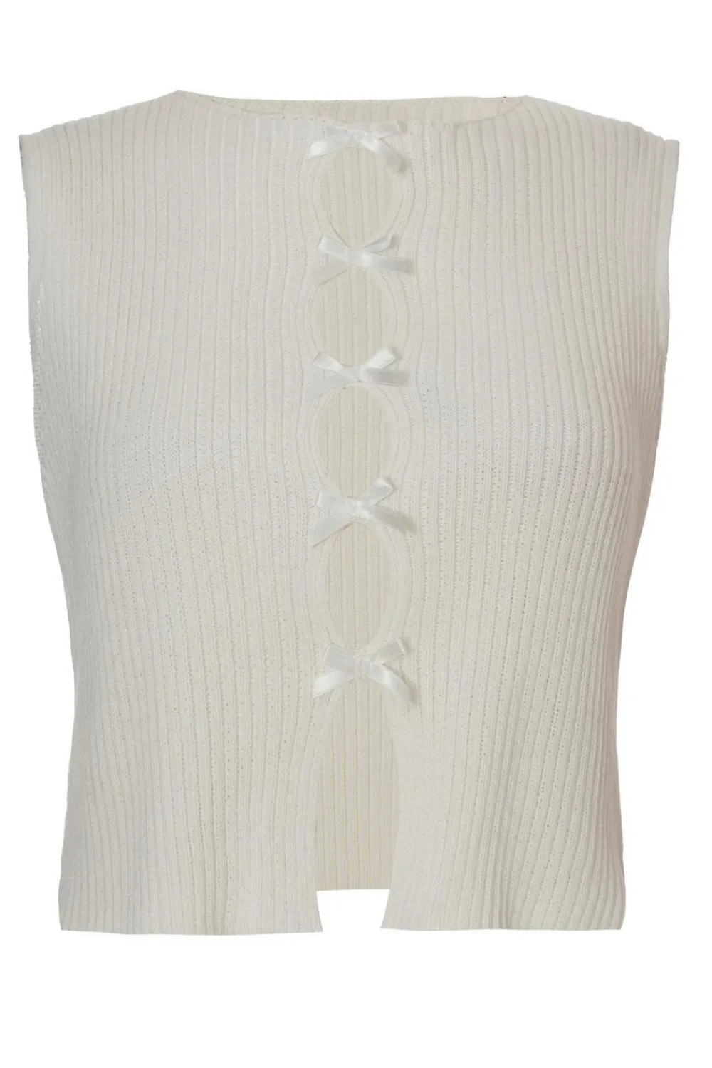 Quiz Summer Tops|Day Tops>Knit Mini Bow Top