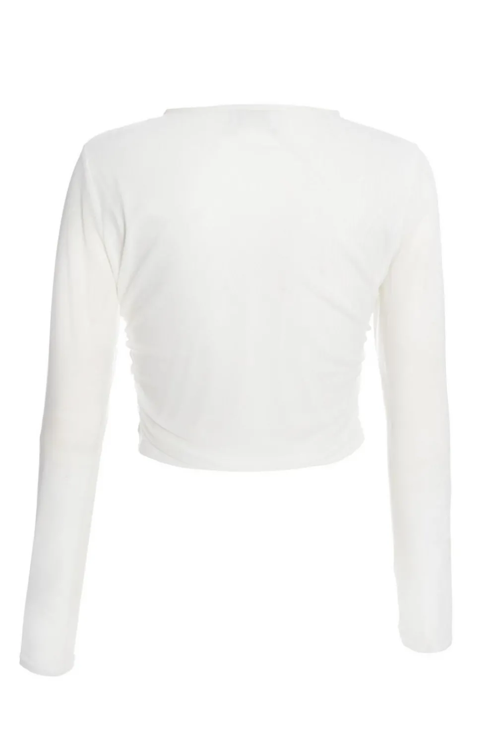 Quiz Crop Tops|Tops>Mesh Long Sleeve Top