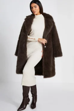 Quiz Everyday Essentials|Casual Clothing>Cream Ribbed Knit Jumper Dress