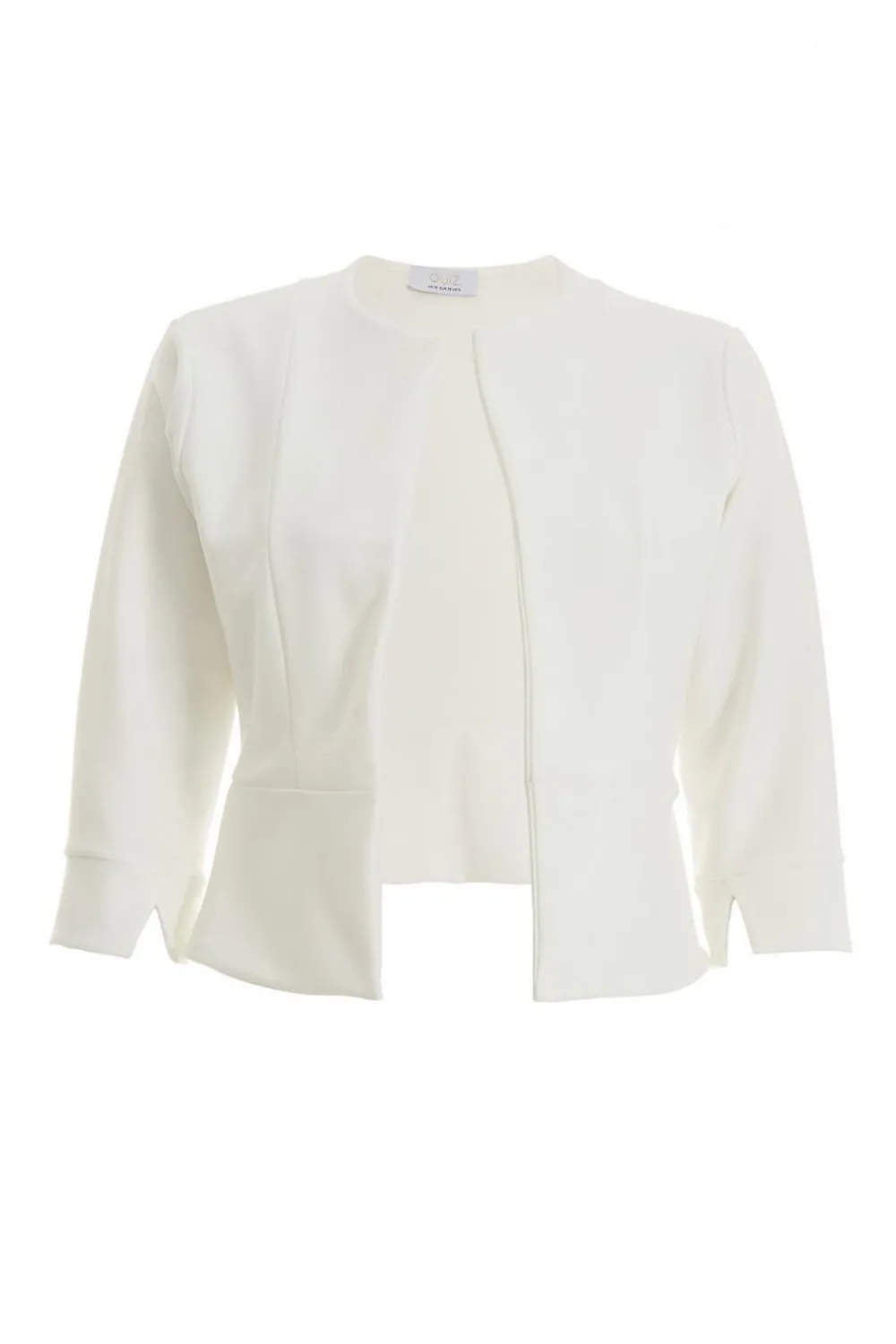 Quiz Day At The Races|Christening Guest>Cream Split Sleeve Crop Jacket