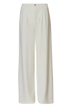 Quiz Workwear|Trousers>Cream Wide Leg Trousers