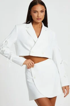 Quiz Summer Clothes|Skirts>Cream Wrap Mini Skirt