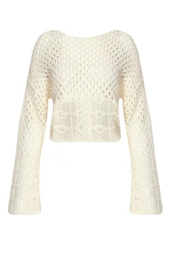 Quiz Summer Tops|Day Tops>Crochet Long Sleeve Top