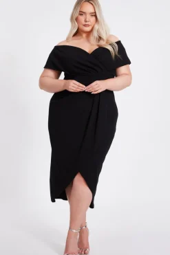 Quiz Evening Dresses|Christening Guest>Curve Bardot Midi Dress