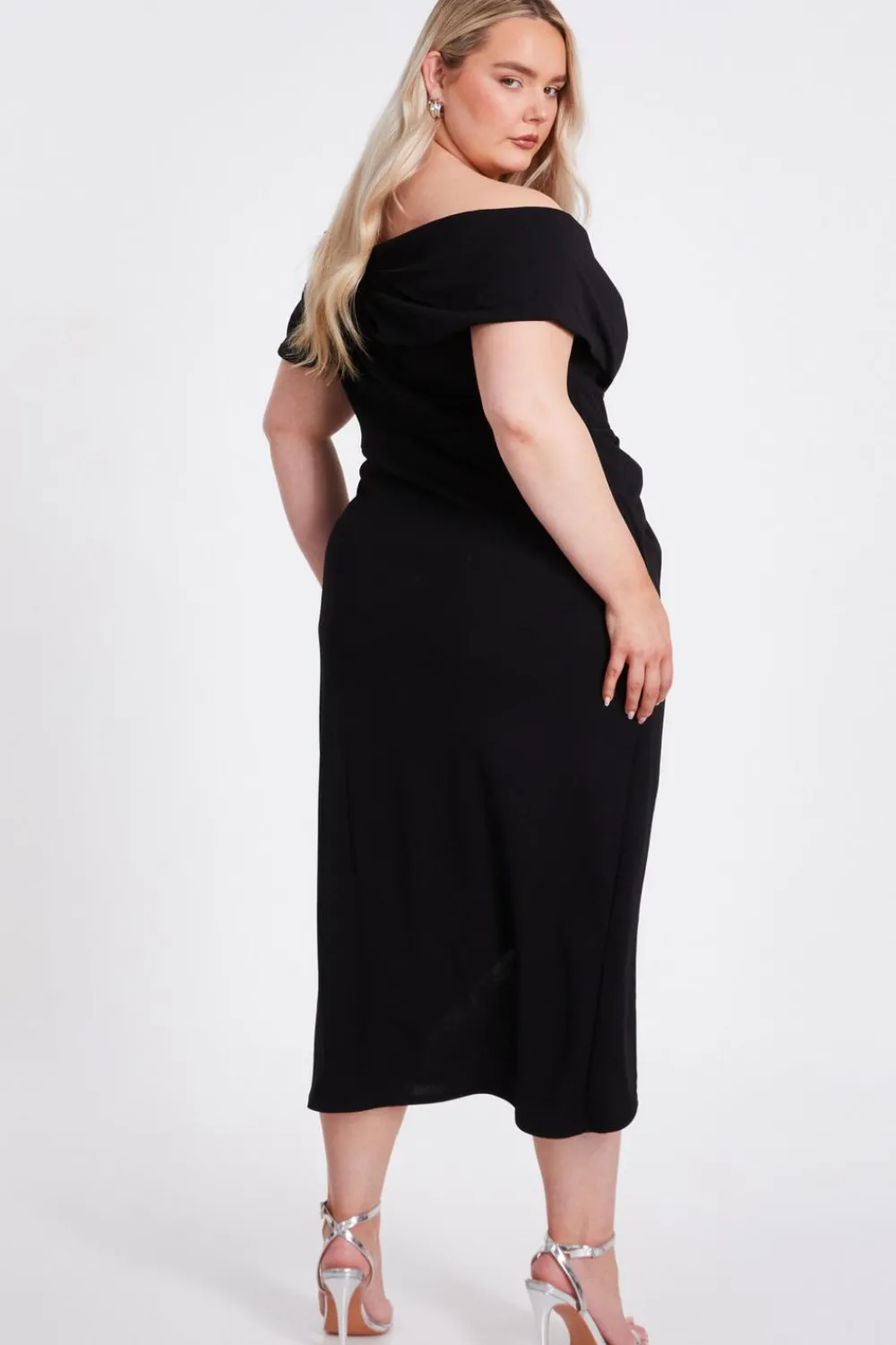 Quiz Evening Dresses|Christening Guest>Curve Bardot Midi Dress