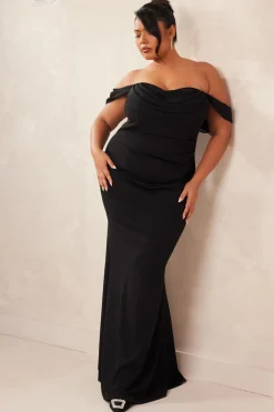 Quiz Prom Dresses|Prom & Ball>Curve Chiffon Bardot Maxi Dress