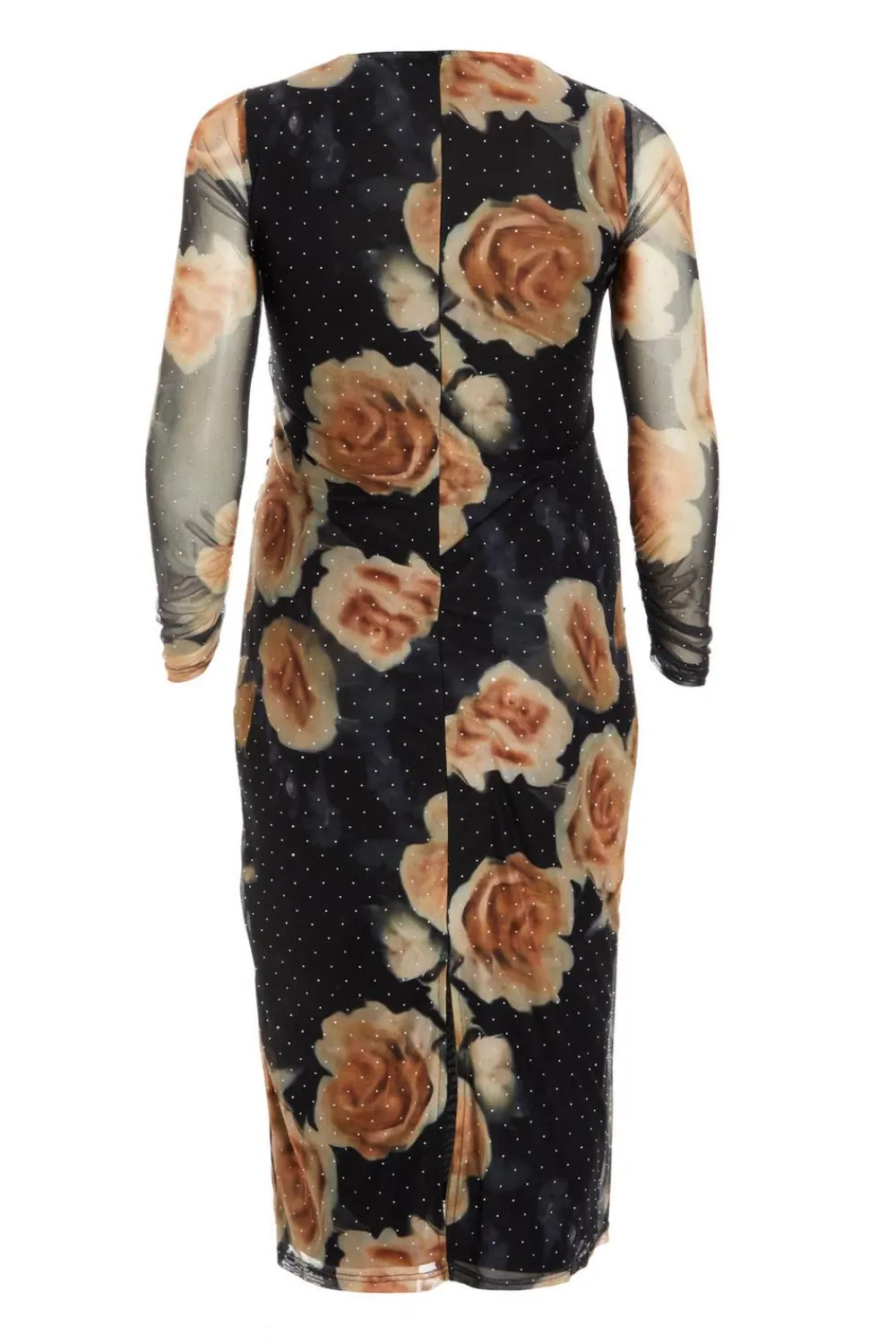 Quiz Wedding Guest Dresses|Occasion Dresses>Curve Black Floral Mesh Midaxi Dress