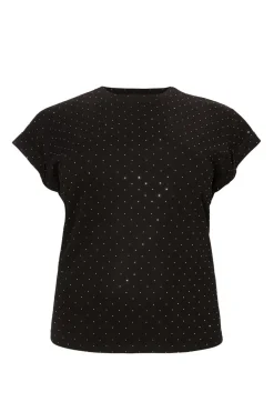 Quiz Summer Tops|Going Out Tops>Curve Black Stud Detail Top