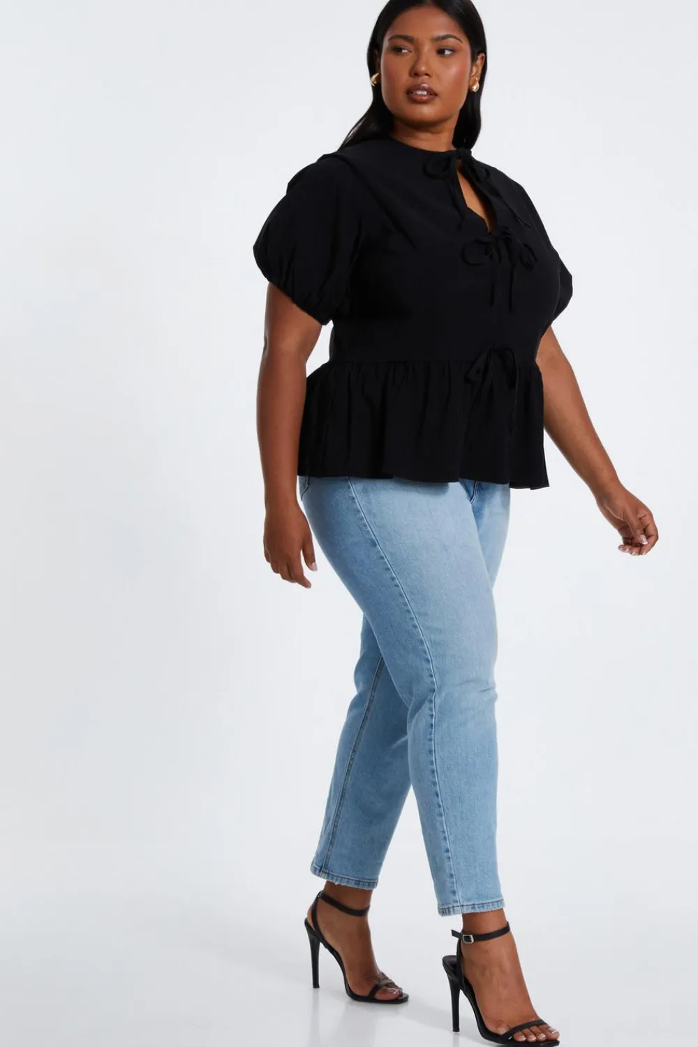 Quiz Summer Tops|Going Out Tops>Curve Tie Top