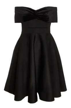 Quiz Prom & Ball|Evening Dresses>Curve Black Velvet Bardot Skater Dress