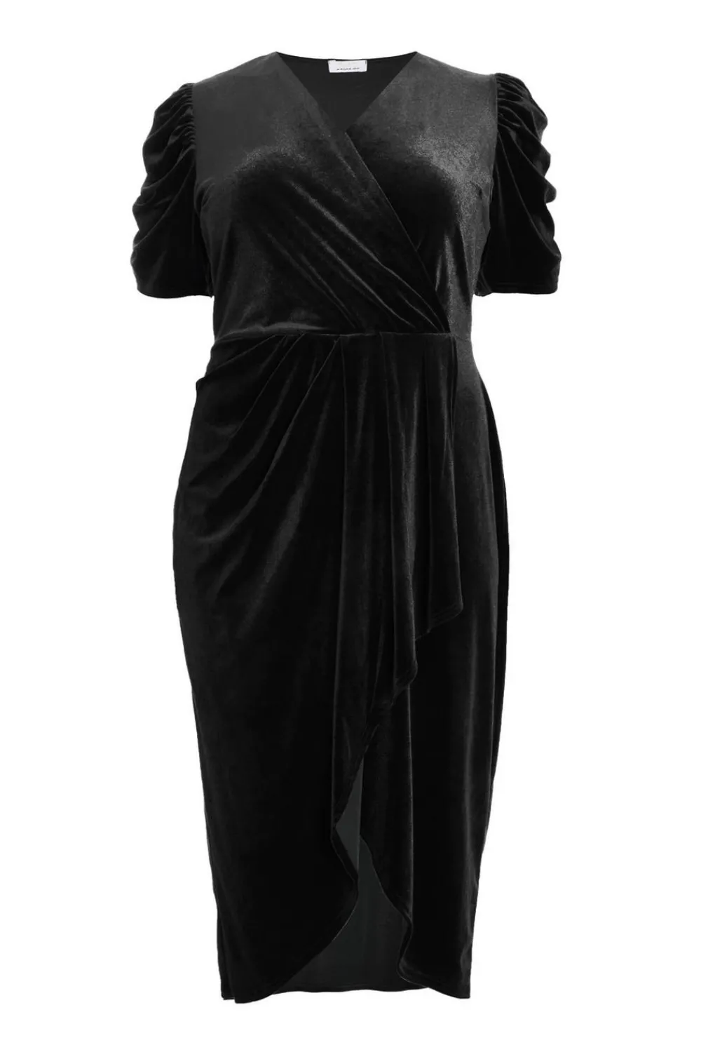 Quiz Evening Dresses|Wrap Dresses>Curve Velvet Wrap Midi Dress