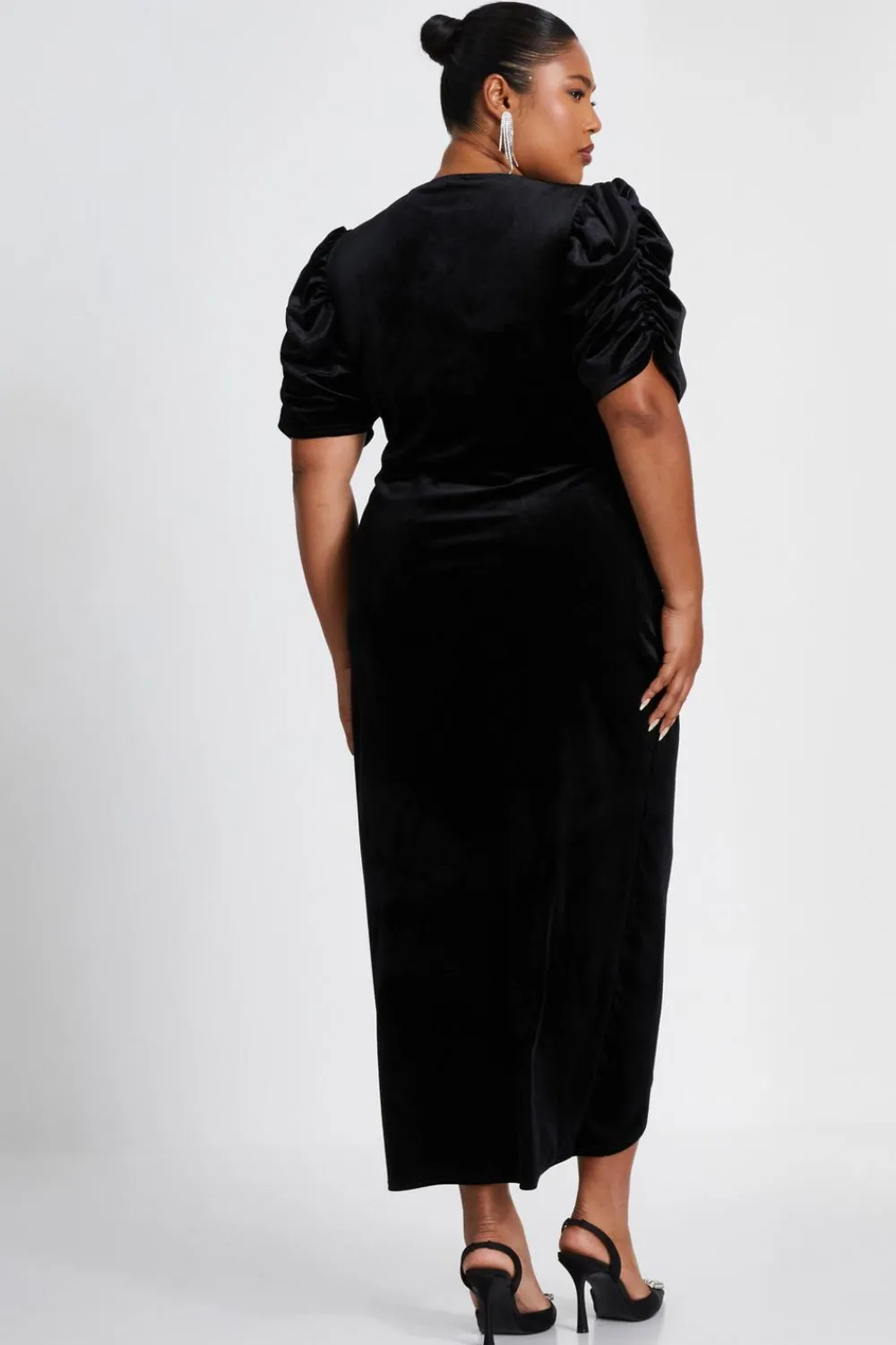 Quiz Evening Dresses|Wrap Dresses>Curve Velvet Wrap Midi Dress