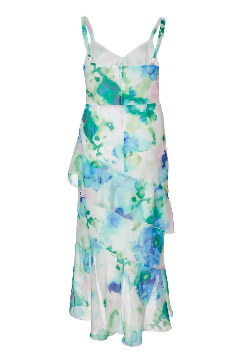 Quiz Day At The Races|Christening Guest>Curve Blue Floral Chiffon Midaxi Dress