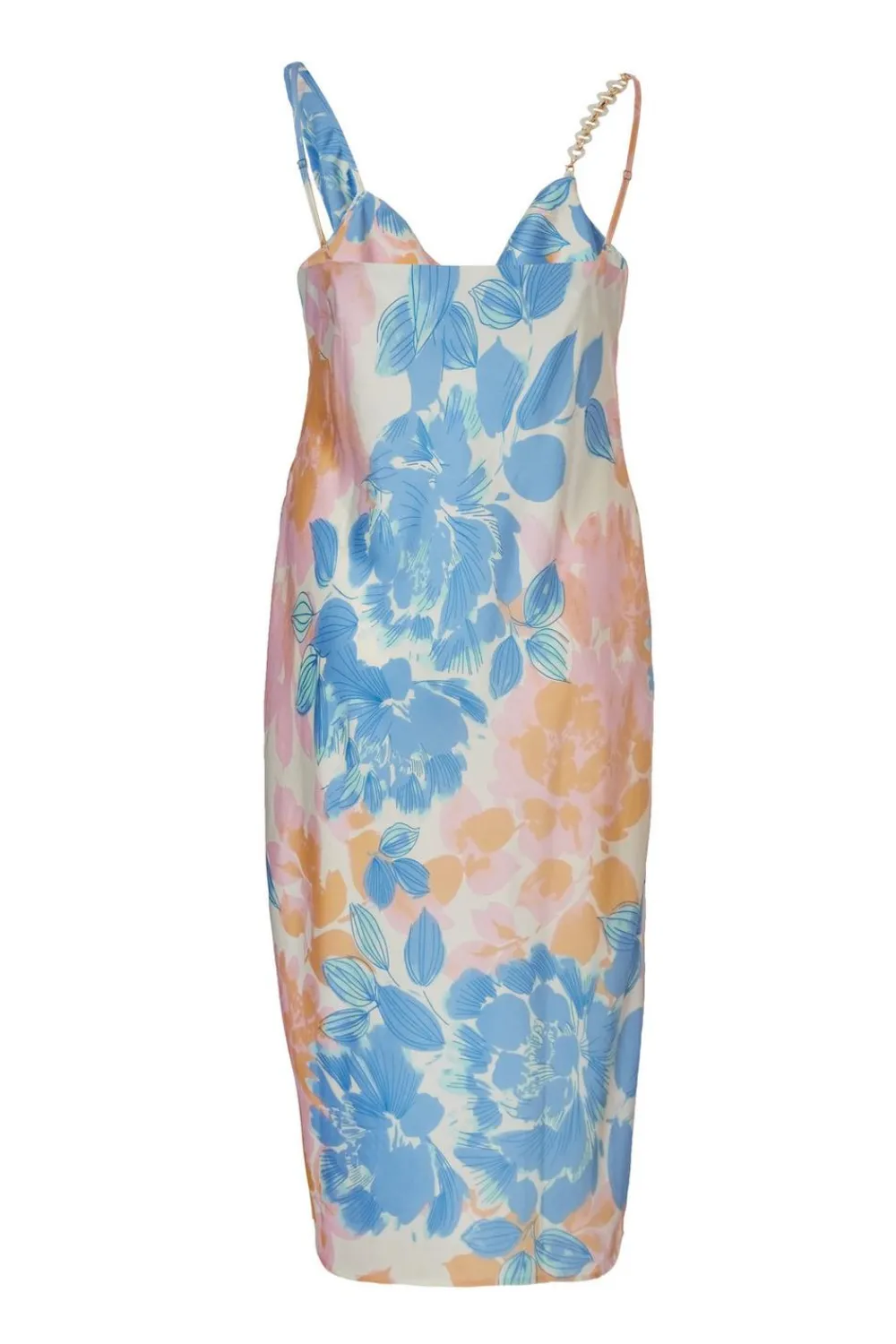Quiz Day At The Races|Christening Guest>Curve Blue Satin Floral Midaxi Dress