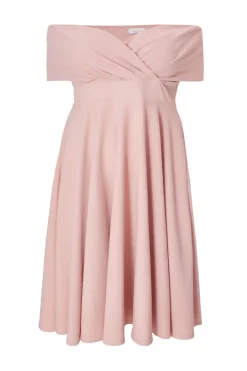 Quiz Day At The Races|Dresses>Curve Bardot Skater Midi Dress