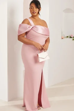 Quiz Evening Dresses|Wedding Guest Dresses>Curve One Shoulder Maxi Dress
