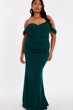 Quiz Prom Dresses|Prom & Ball>Curve Chiffon Bardot Maxi Dress