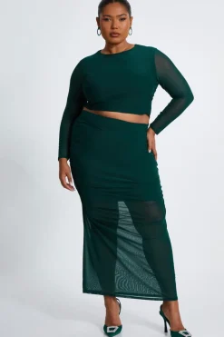 Quiz Going Out Tops|Crop Tops>Curve Mesh Crop Top