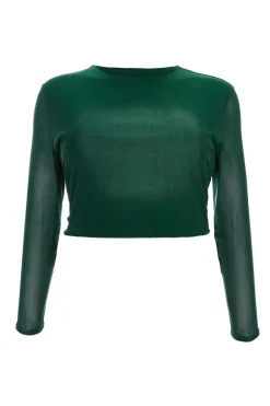 Quiz Going Out Tops|Crop Tops>Curve Mesh Crop Top
