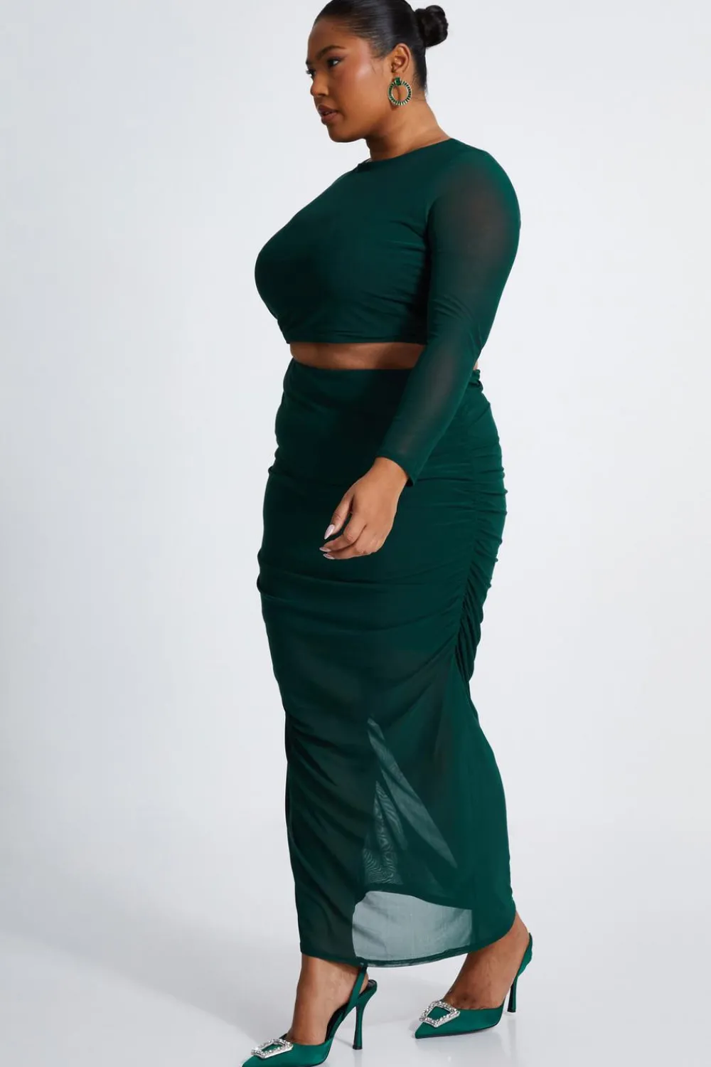 Quiz Going Out Tops|Crop Tops>Curve Mesh Crop Top