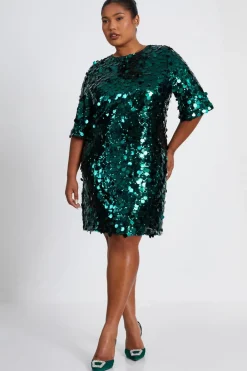 Quiz Occasion Dresses|Mini Dresses>Curve Sequin Boxy Tunic Dress