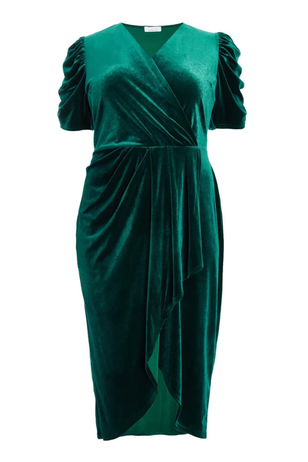 Quiz Evening Dresses|Wrap Dresses>Curve Velvet Wrap Midi Dress