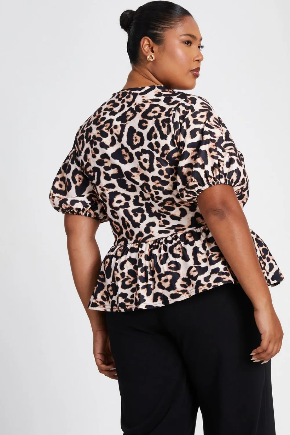 Quiz Summer Tops|Going Out Tops>Curve Leopard Print Tie Top