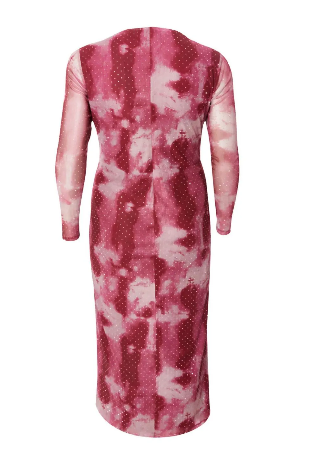 Quiz Day At The Races|Modest>Curve Dark Pink Marble Print Midaxi Dress