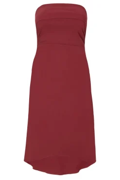 Quiz Day At The Races|Christening Guest>Curve Dark Red Bandeau Midi Dress