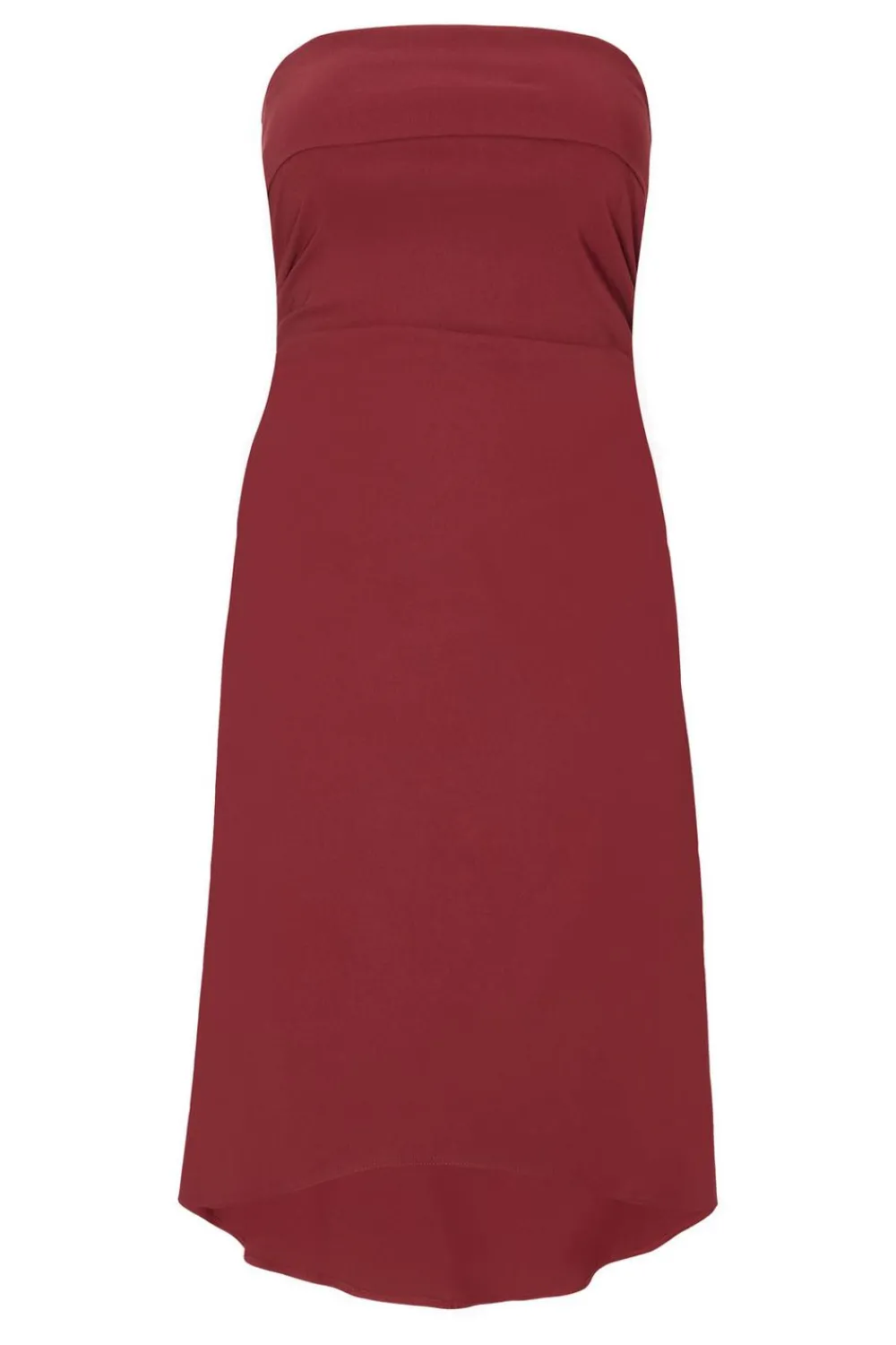 Quiz Day At The Races|Christening Guest>Curve Dark Red Bandeau Midi Dress