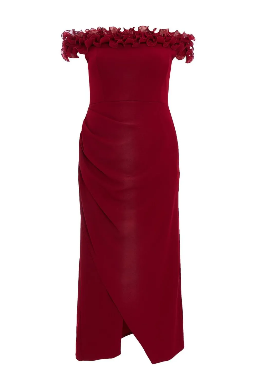 Quiz Prom Dresses|Evening Dresses>Curve Dark Red Bardot Maxi Dress