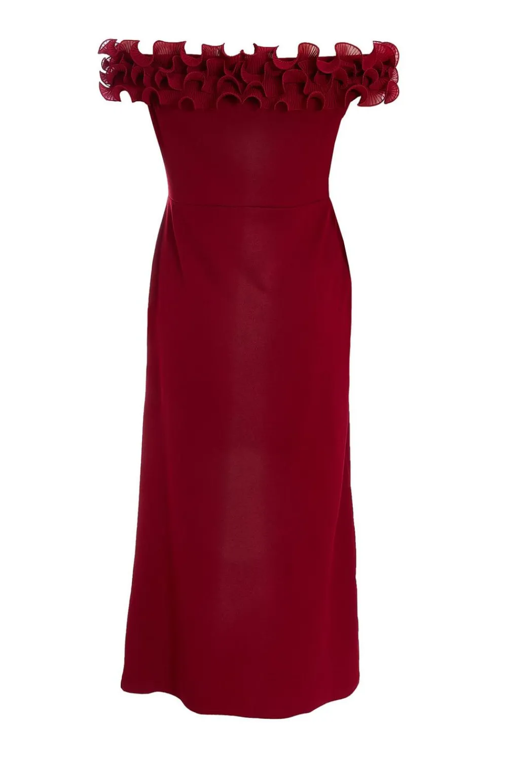 Quiz Prom Dresses|Evening Dresses>Curve Dark Red Bardot Maxi Dress
