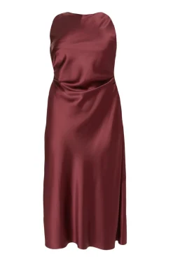 Quiz Day At The Races|Christening Guest>Curve Dark Red Satin Midaxi Dress