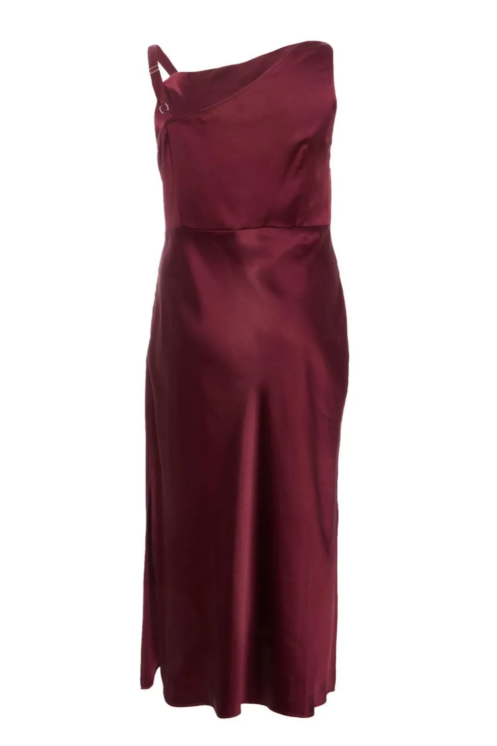 Quiz Christening Guest|Trending: Red>Curve Dark Red Satin Midaxi Dress