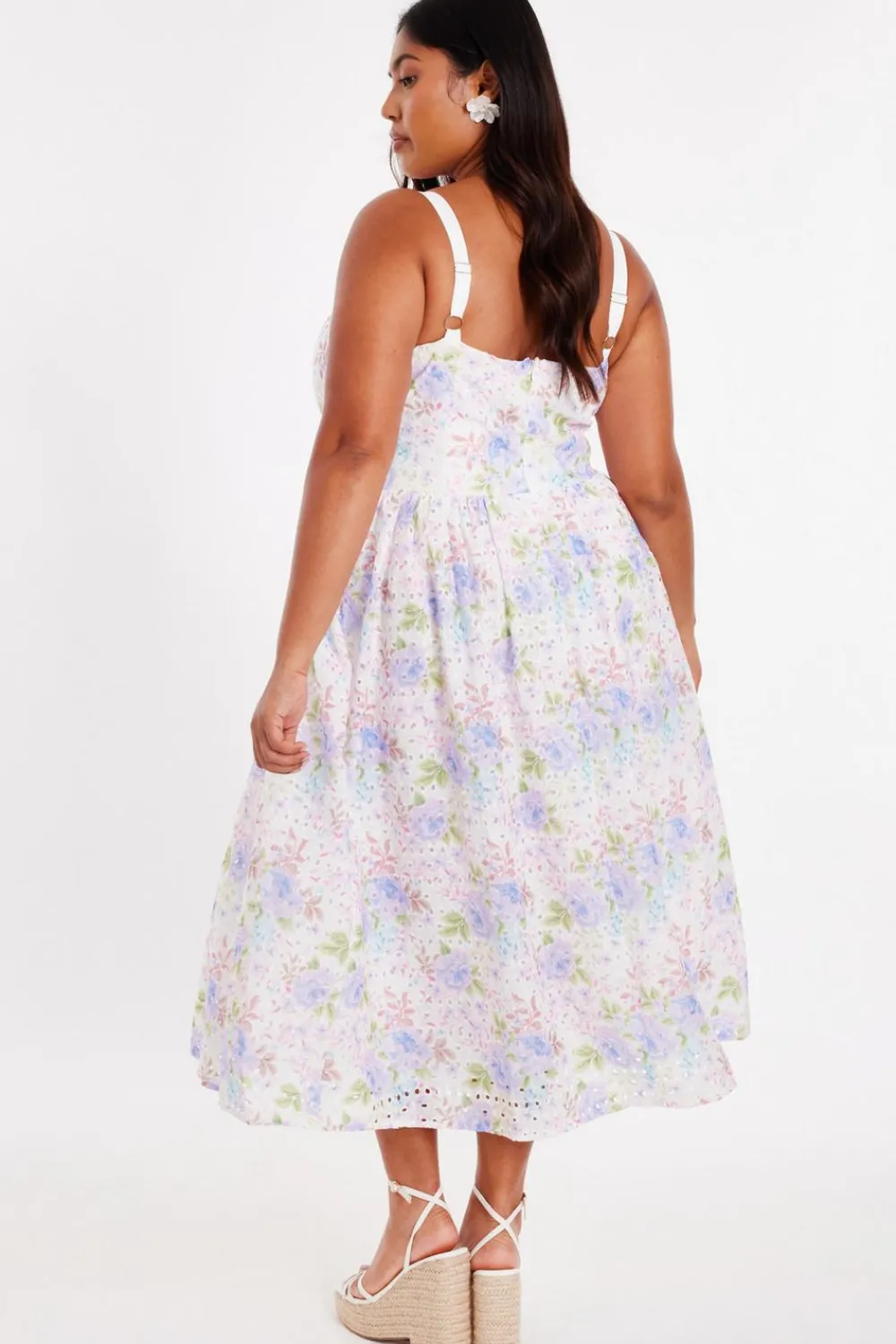 Quiz Day At The Races|Christening Guest>Curve Floral Embroidered Midi Dress