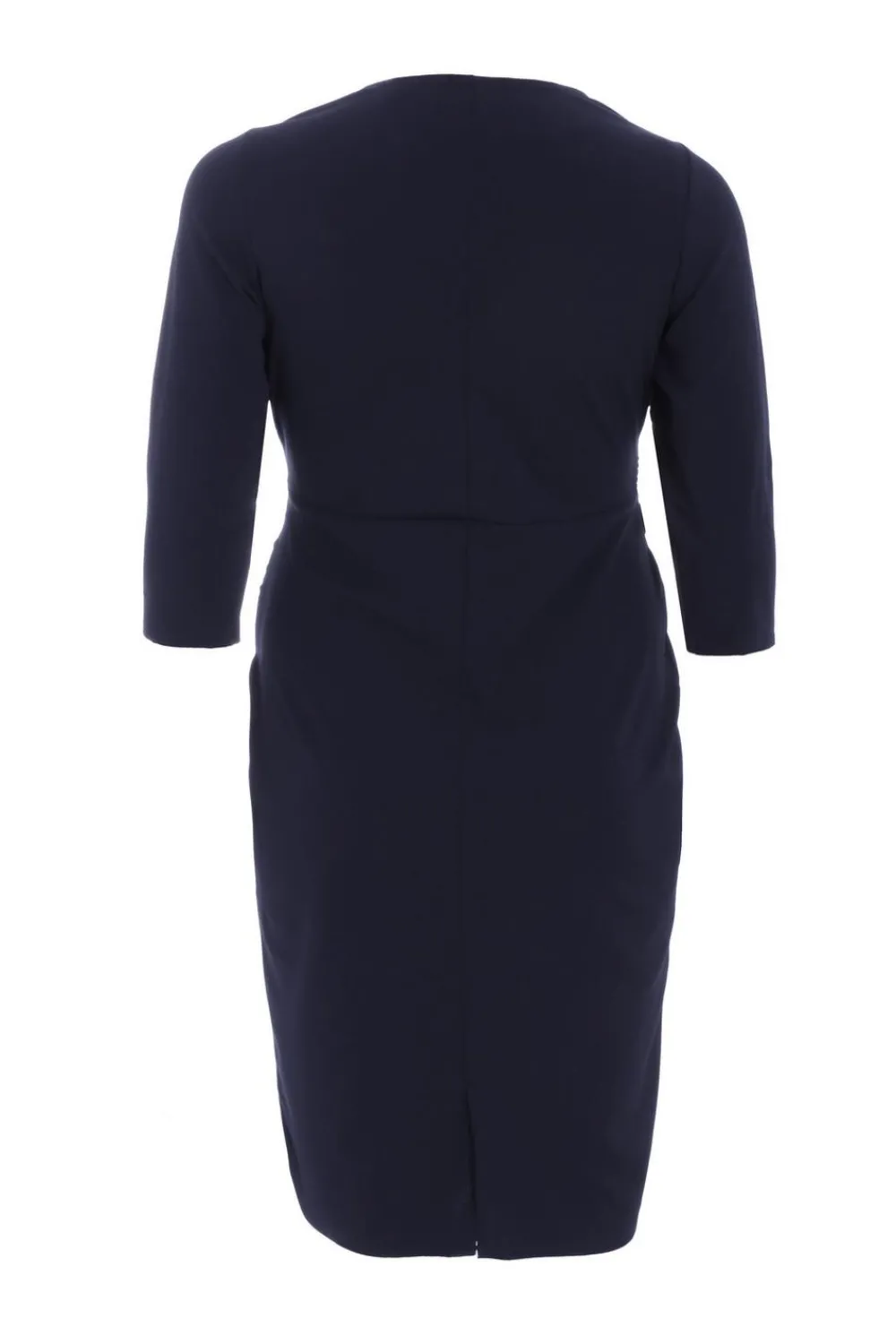 Quiz Wrap Dresses|Wedding Guest Dresses>Curve Navy Scuba Midi Dress