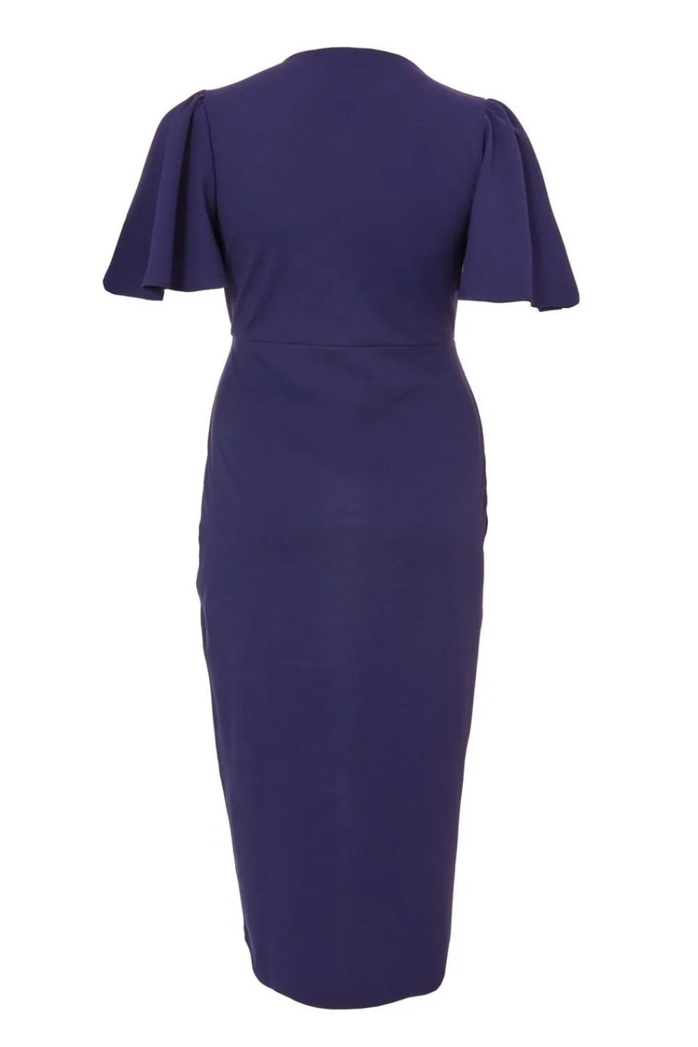 Quiz Evening Dresses|Christening Guest>Curve Navy Wrap Midi Dress
