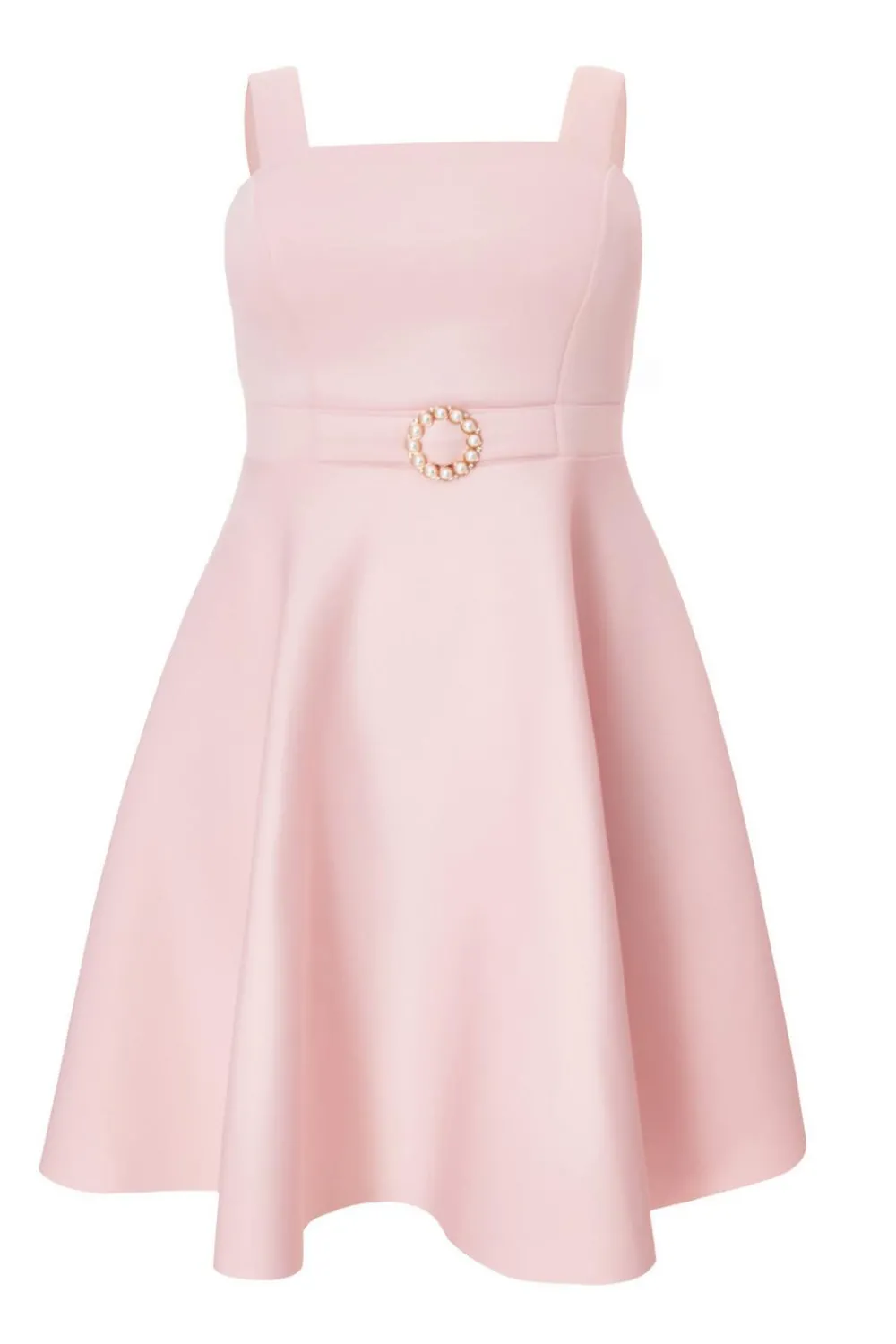 Quiz Evening Dresses|Christening Guest>Curve Pink Belted Skater Dress