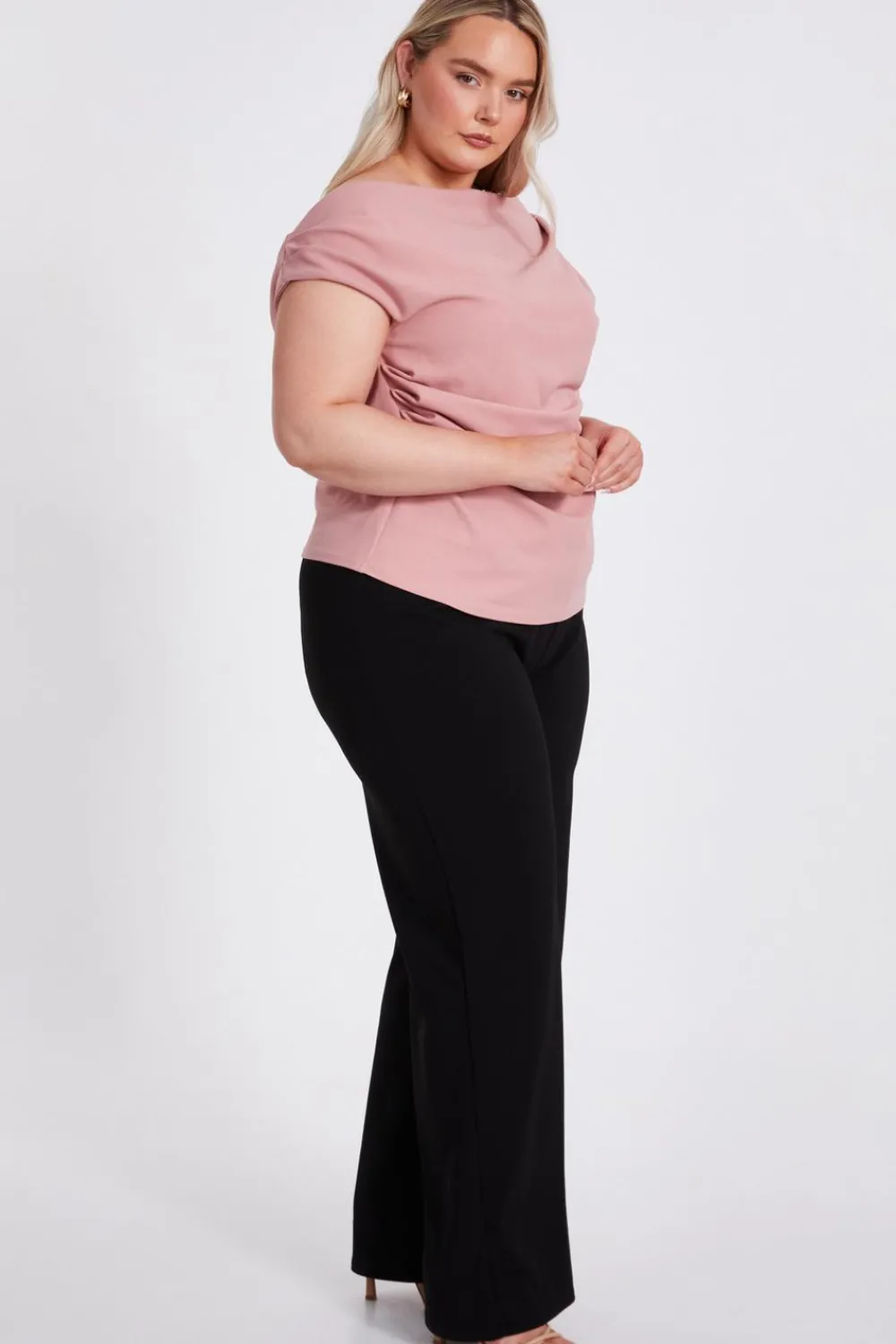 Quiz Going Out Tops|Day Tops>Curve Drape Neck Top