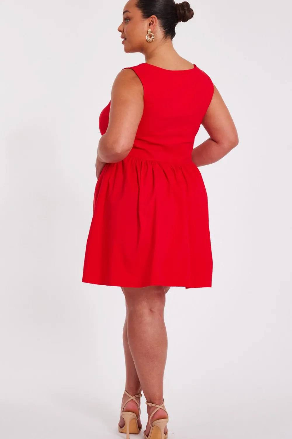 Quiz Trending: Red|Summer Clothes>Curve Drop Waist Mini Dress