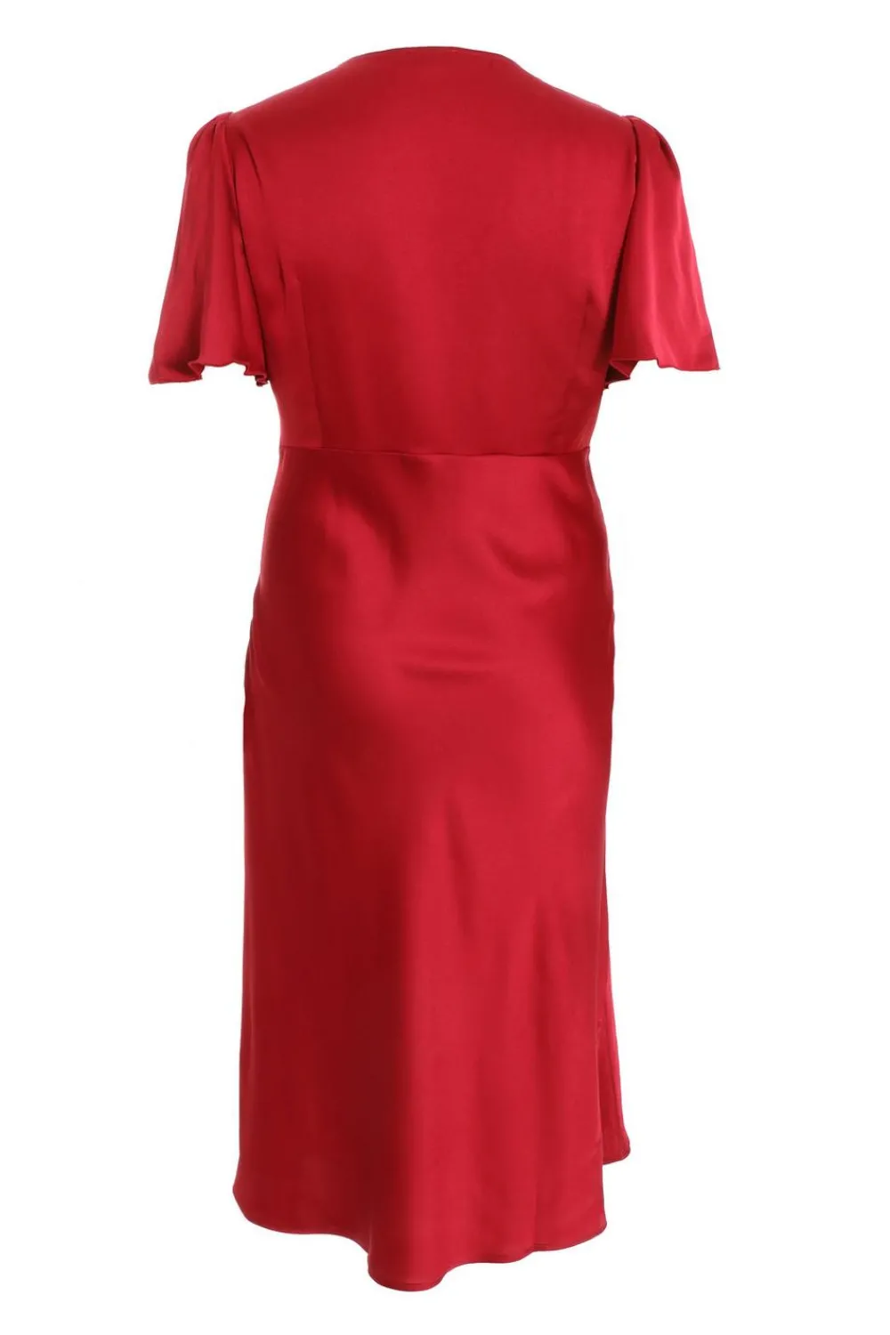 Quiz Trending: Red|Satin Dresses>Curve Red Satin Midi Dress