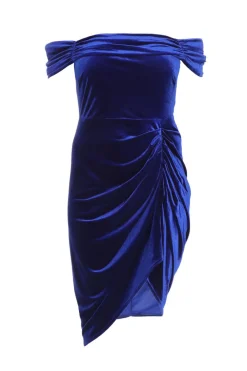 Quiz Evening Dresses|Wrap Dresses>Curve Velvet Ruched Midi Dress