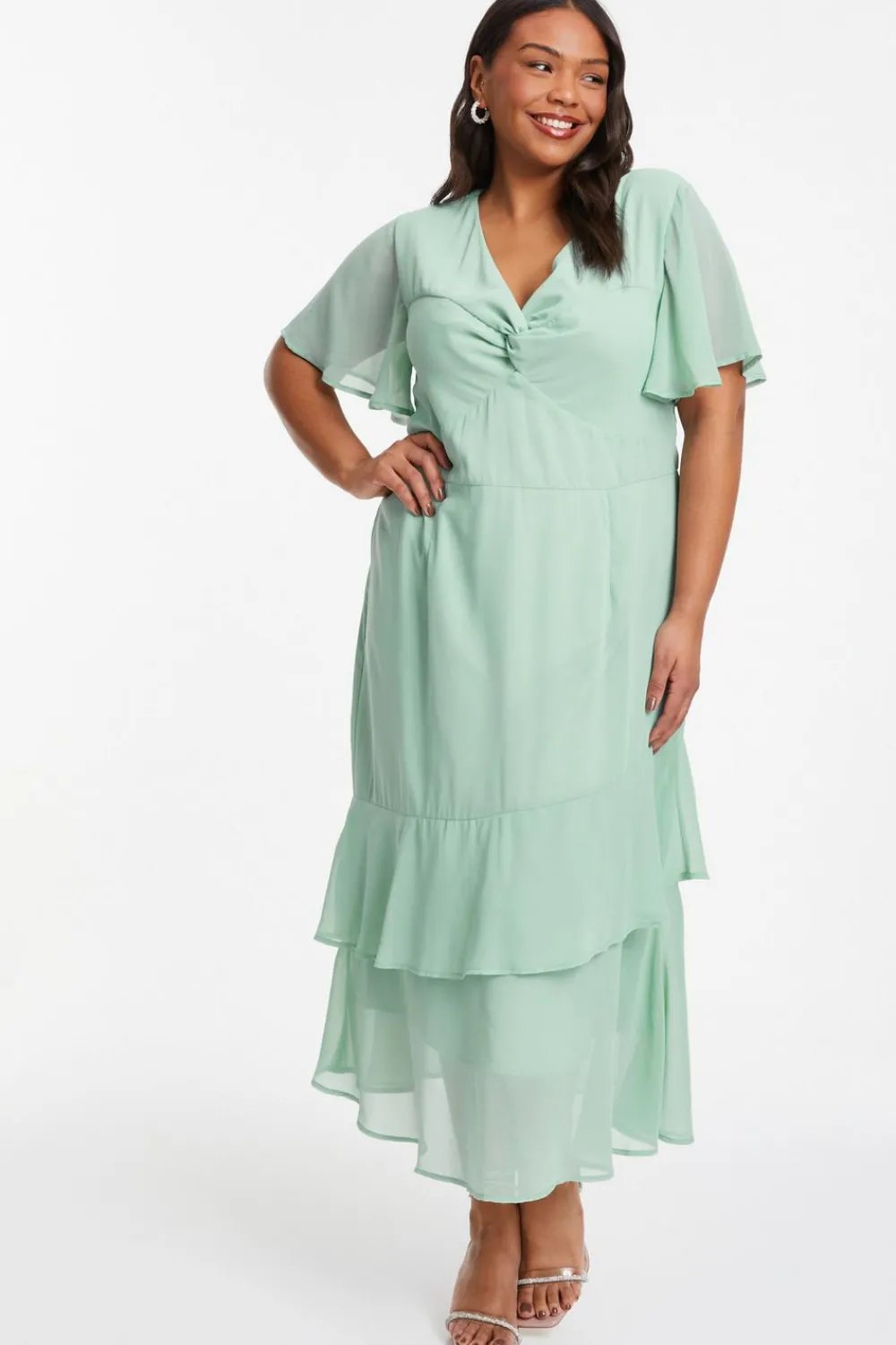 Quiz Wedding Guest Dresses|Midi Dresses>Curve Chiffon Midaxi Dress