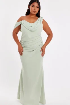 Quiz Prom Dresses|Prom & Ball>Curve Sage Drop Sleeve Maxi Dress