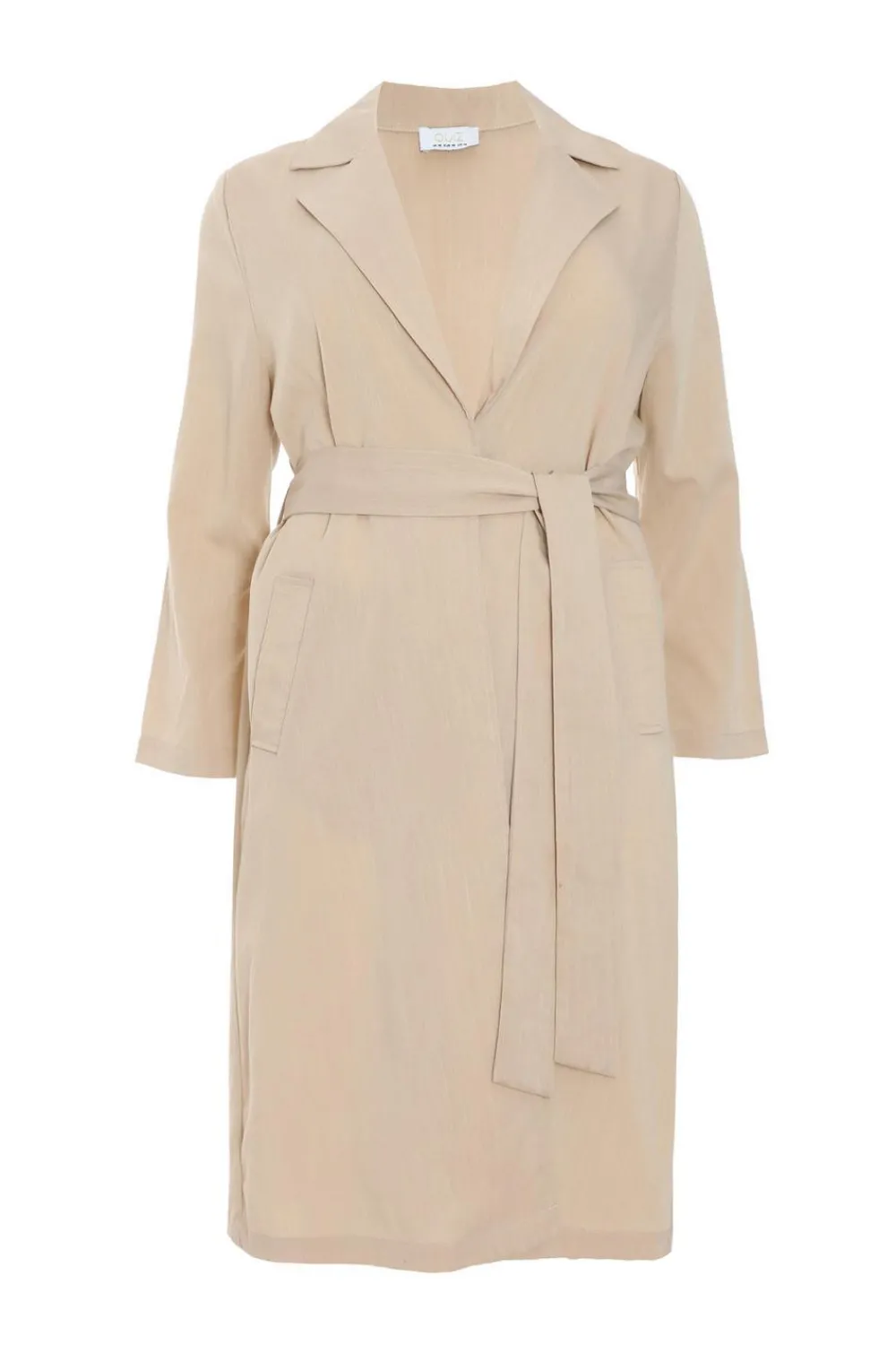 Quiz Jackets & Coats|Everyday Essentials>Curve Stone Linen Look Trench Jacket