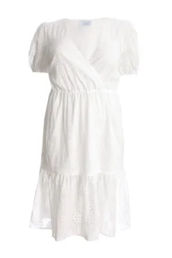 Quiz Summer Clothes|Casual Clothing>Curve White Embroidered Wrap Midi Dress