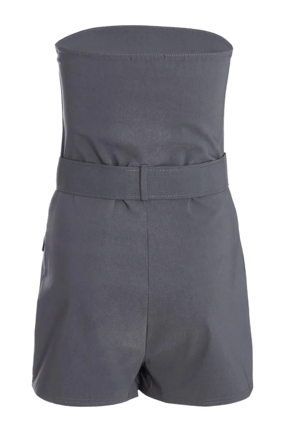 Quiz Playsuits|Playsuits>Dark Grey Bandeau Skort Playsuit