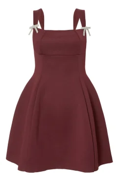 Quiz Day At The Races|Christening Guest>Dark Red A-Line Mini Dress