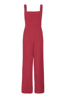 Quiz Day At The Races|Christening Guest>Dark Red Bow Back Jumpsuit